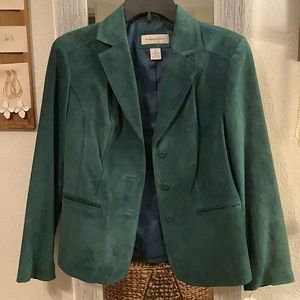 Preston & York Teal Leather Blazer